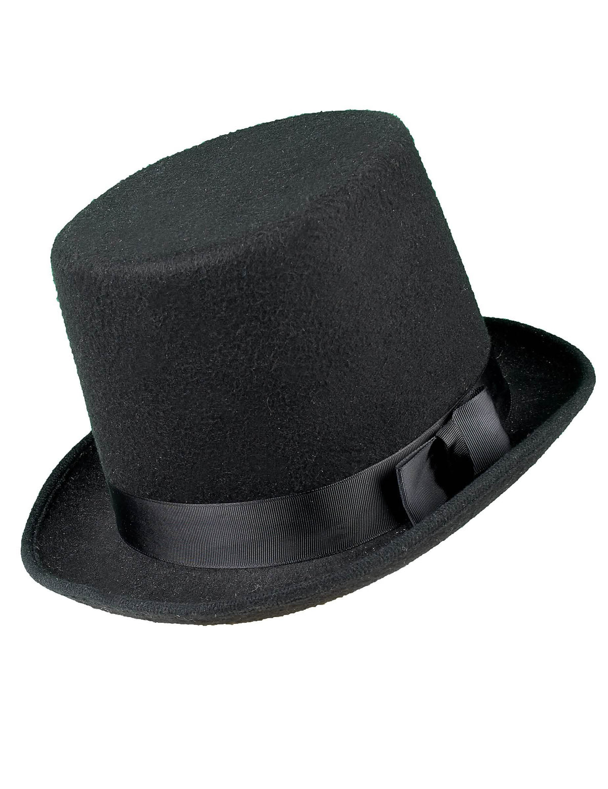 Vue de profil du chapeau haut de forme pour adulte noir avec nœud