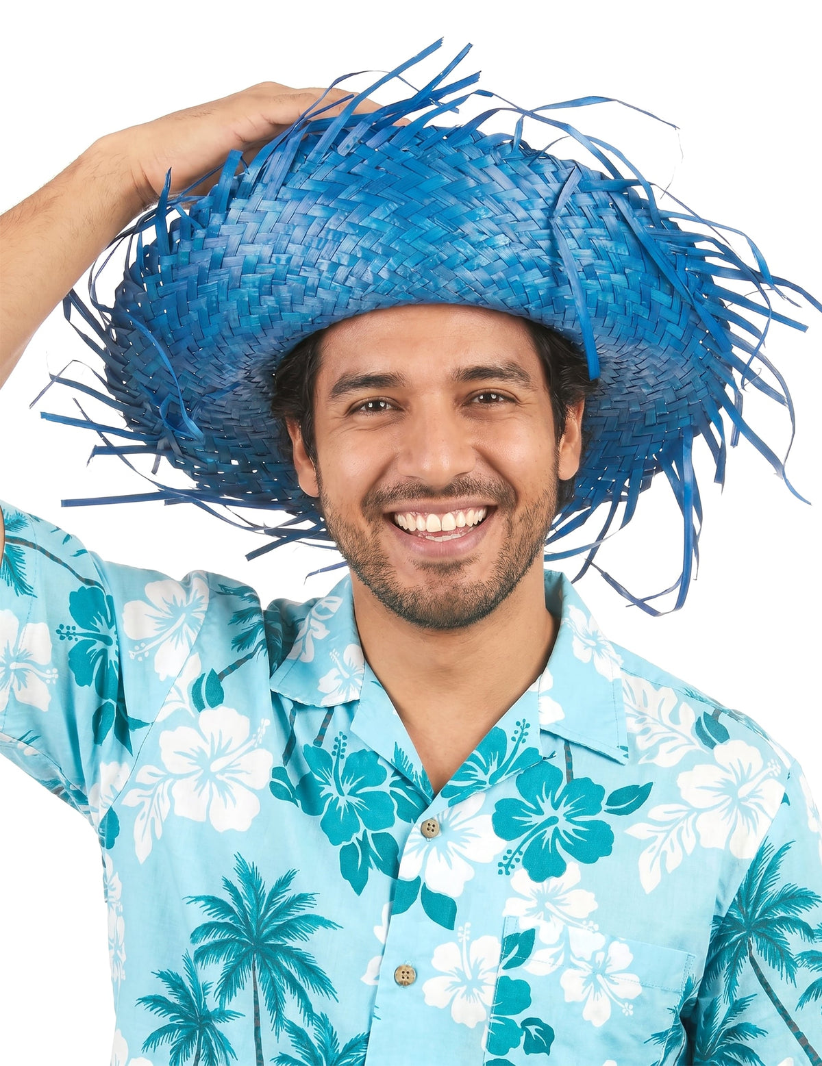 Sininen havaijilainen hattu aikuisille