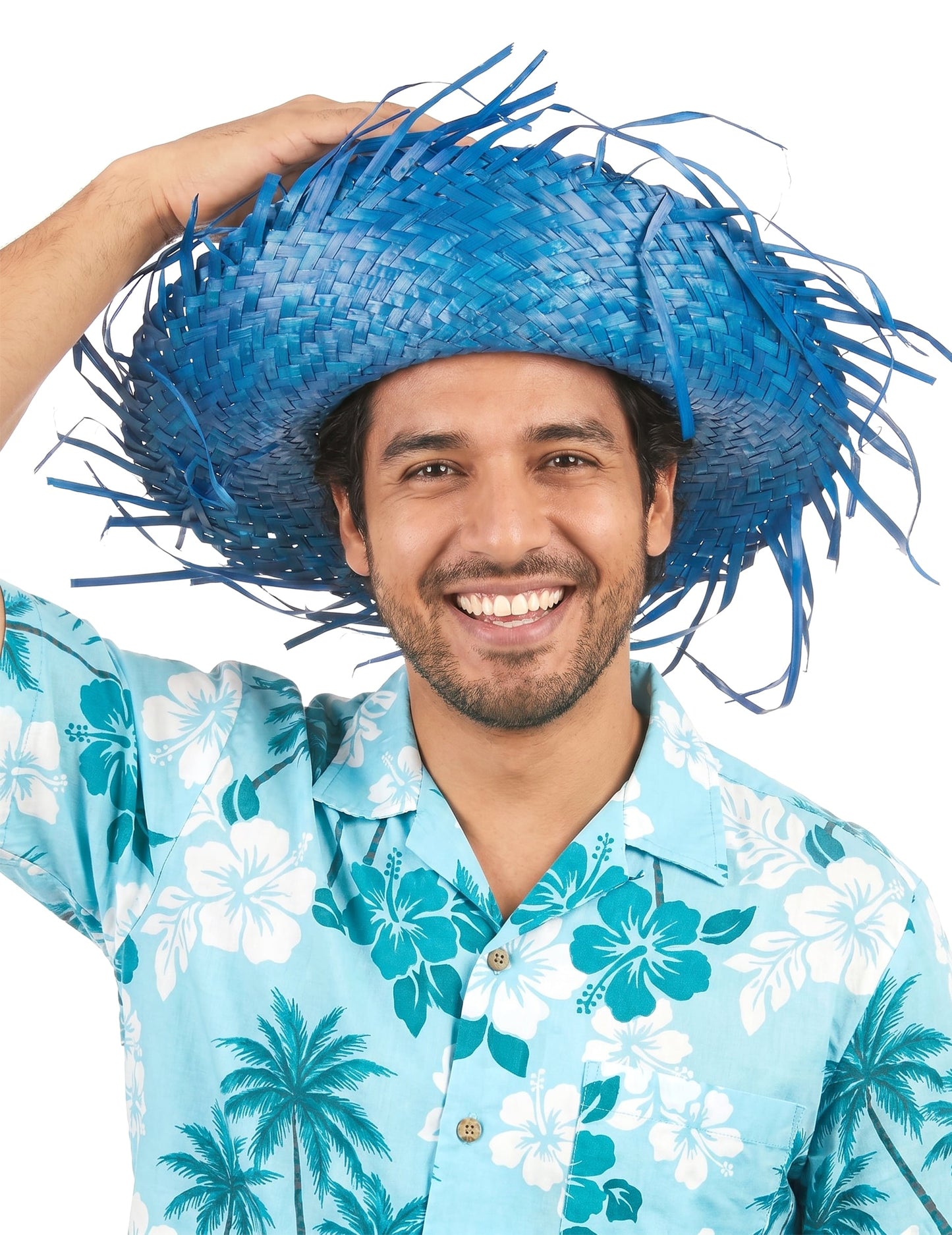 Sininen havaijilainen hattu aikuisille