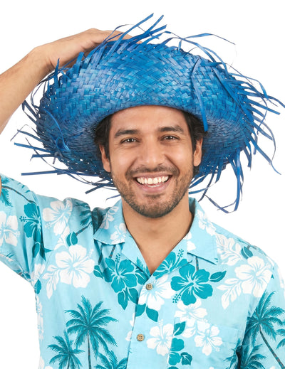 Sininen havaijilainen hattu aikuisille