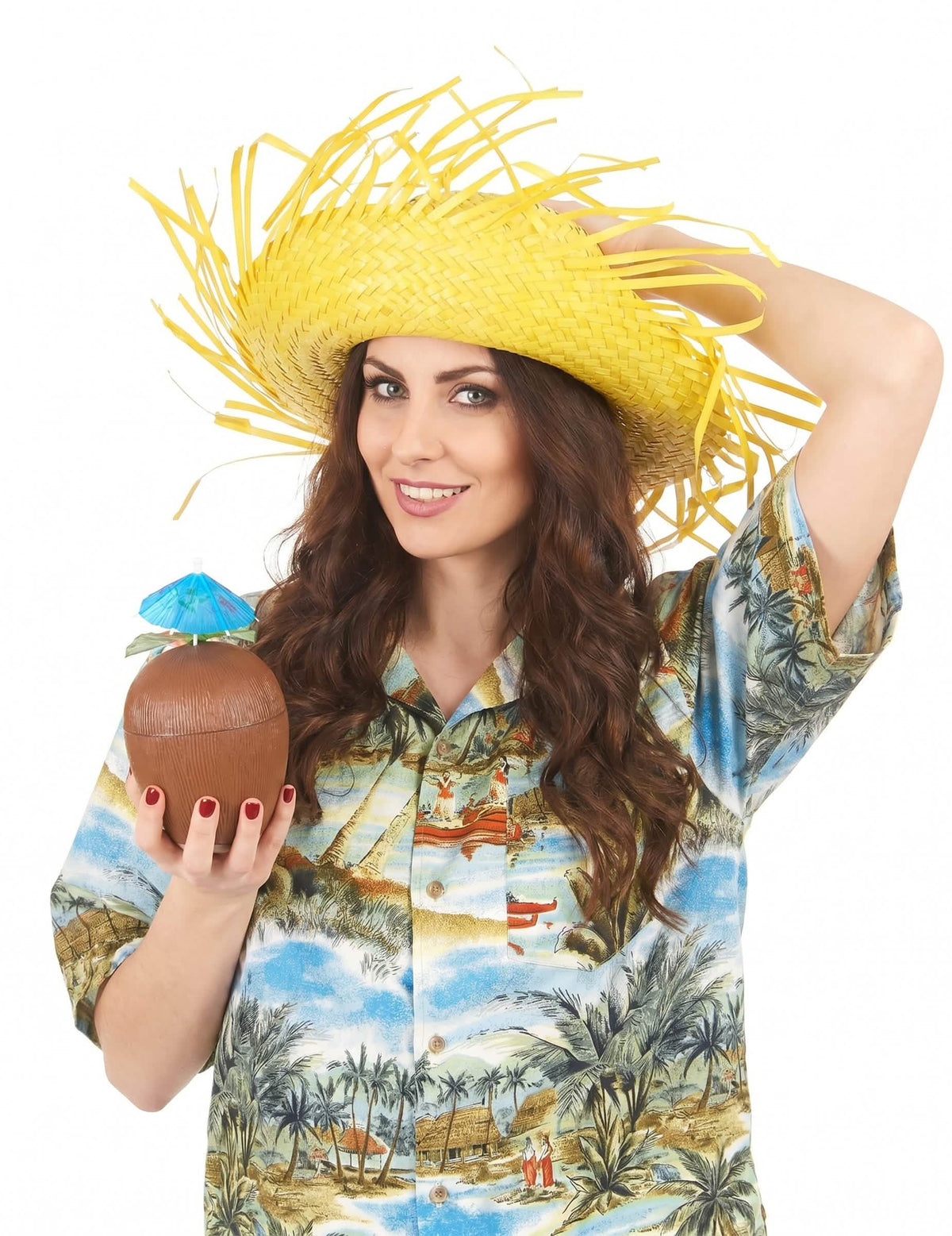 Aikuisten keltainen Havaiji-hattu