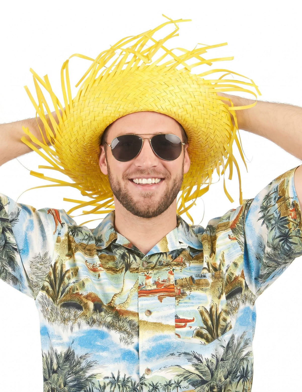 Aikuisten keltainen Havaiji-hattu