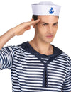 Chapeau marin pour homme blanc avec ancre bleue