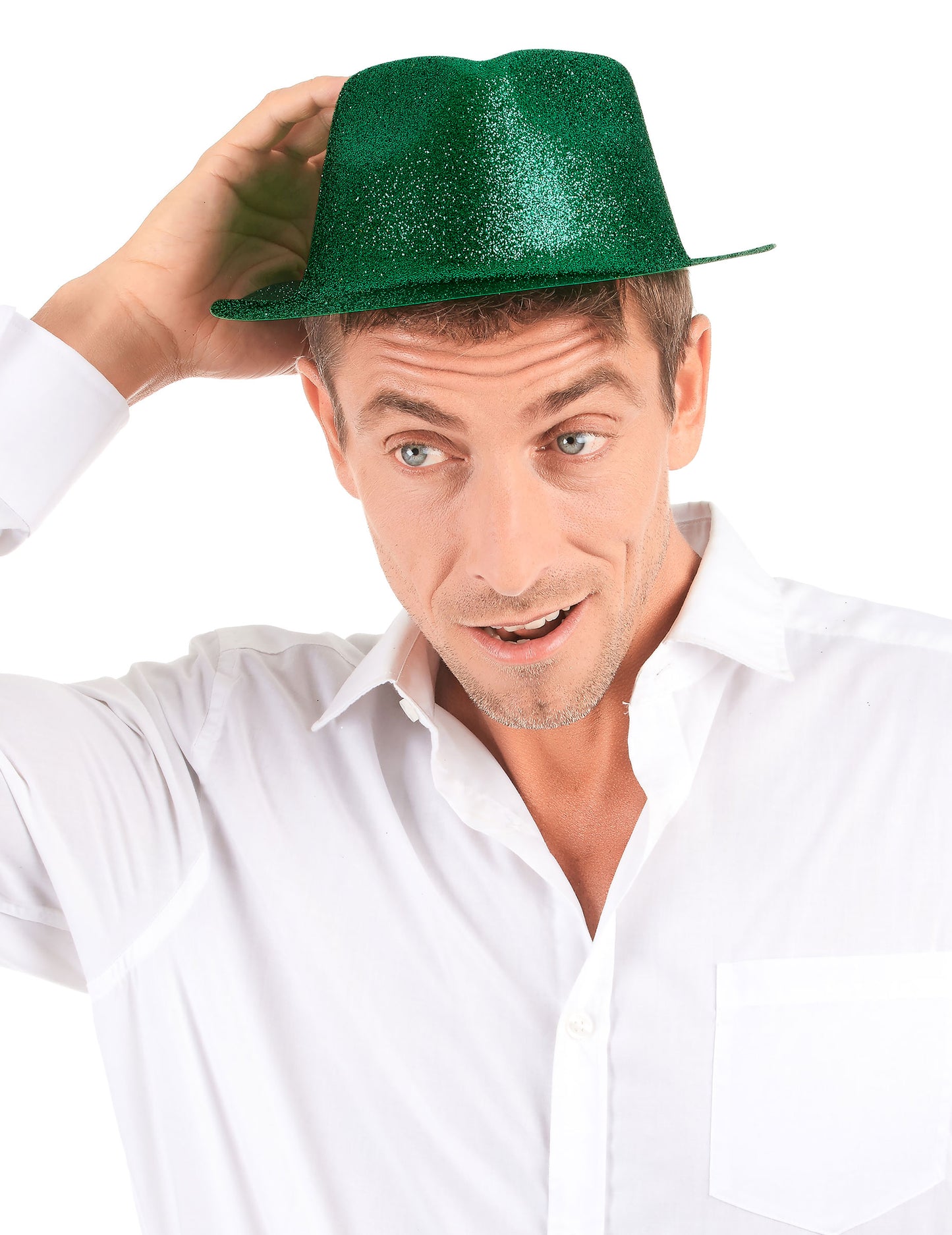 Chapeau pailleté vert pour adulte vert brillant