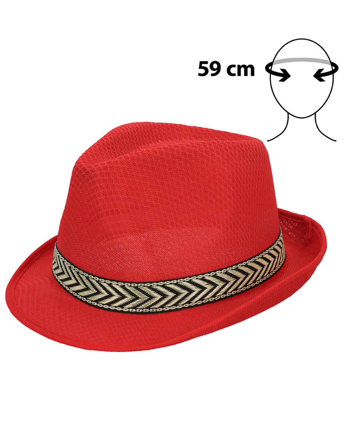 Punainen disco borsalino -hattu aikuisille