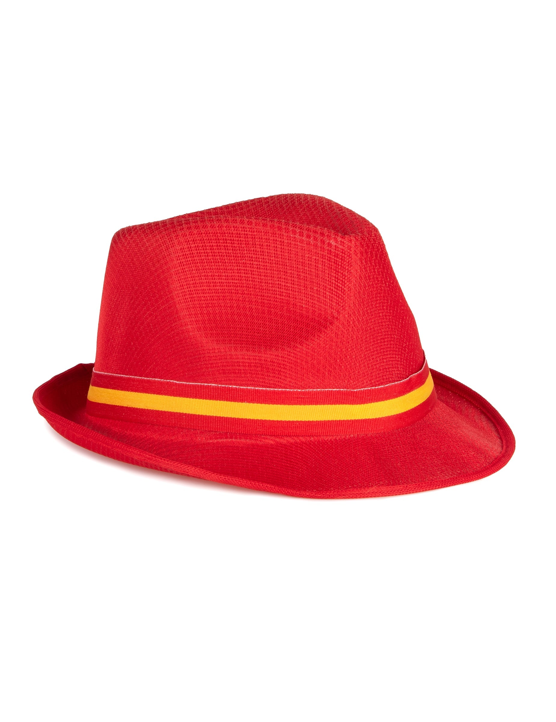Vue de trois-quart du chapeau supporter Espagne pour adulte