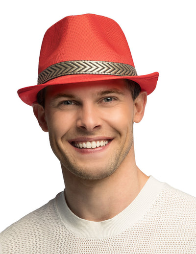 Borsalino-hattu disko punainen aikuiset