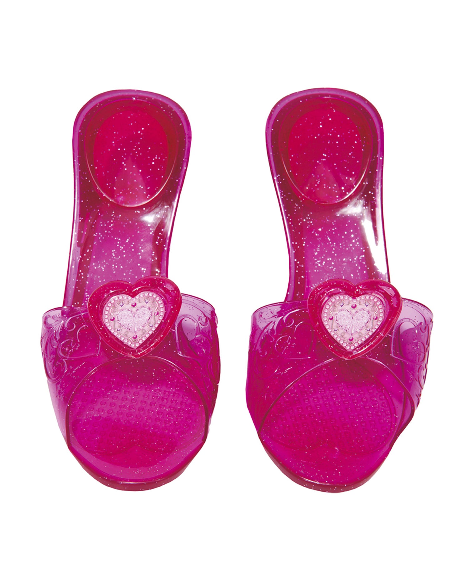 Chaussures de princesses pour enfant roses à paillettes avec cœur