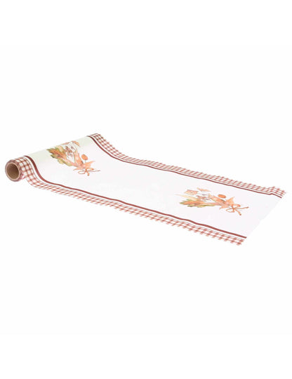 Syyskimpun kaitaliina kerma ja auburn kangasta 28 cm x 3 m
