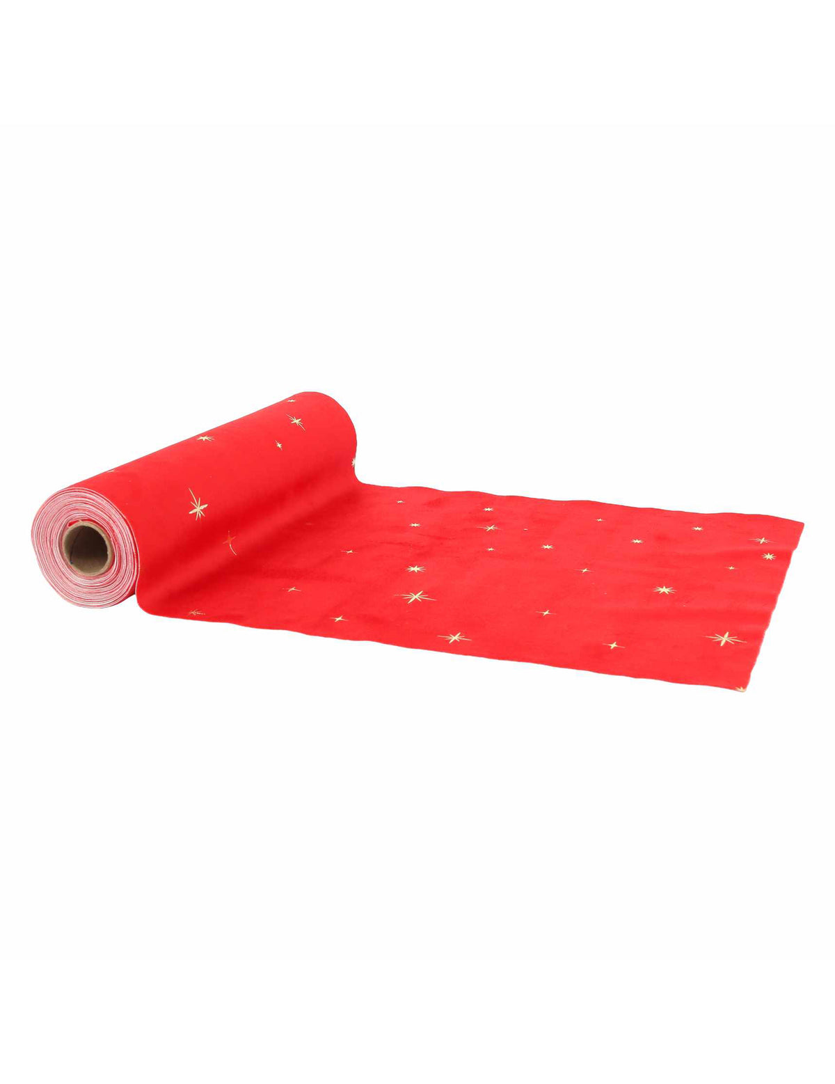 Puna-kultainen samettinen tähtikaitaliina 28 cm x 3 m