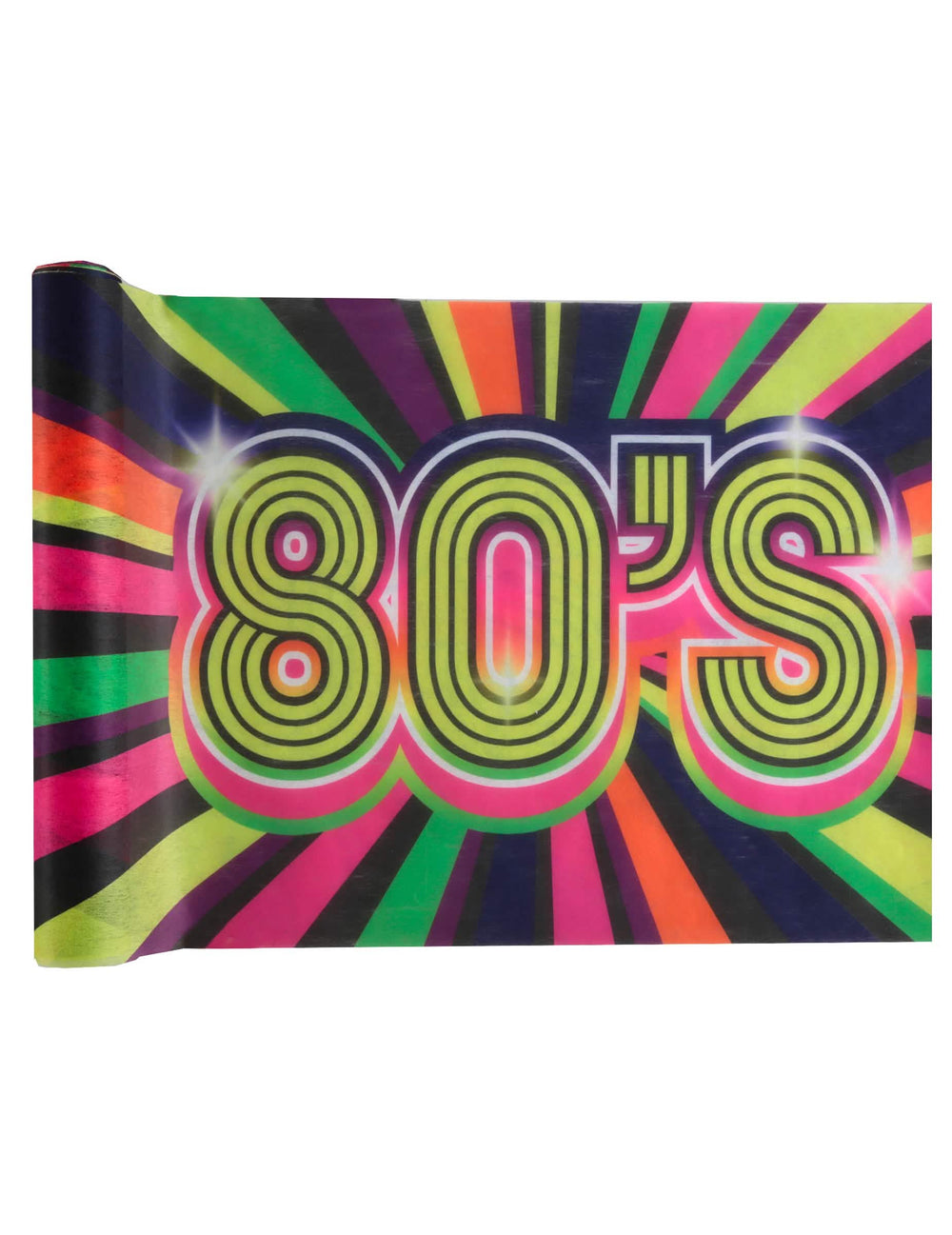 Kuitukankainen pöytäjuoksija 80-luvun monivärinen neon
