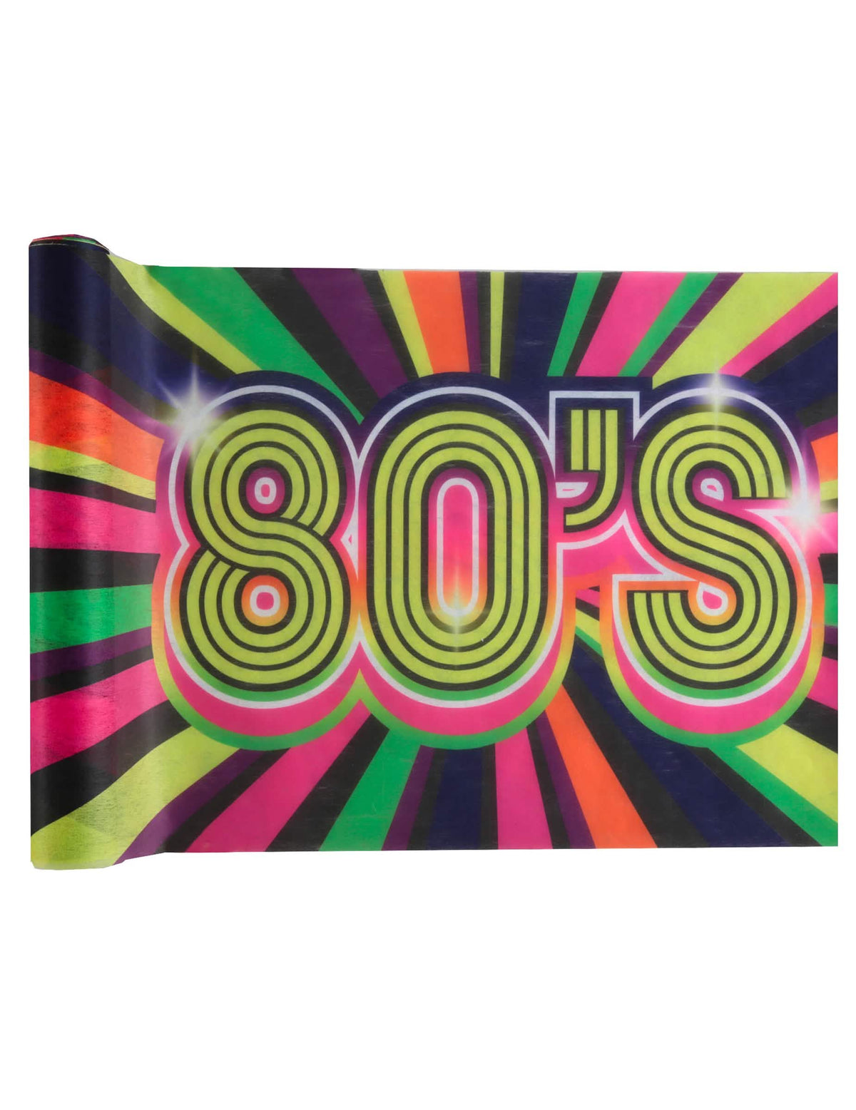 Kuitukankainen pöytäjuoksija 80-luvun monivärinen neon