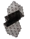 Musta pitsinen hämähäkinseitti-pöytäliina 44 cm x 1,82 m