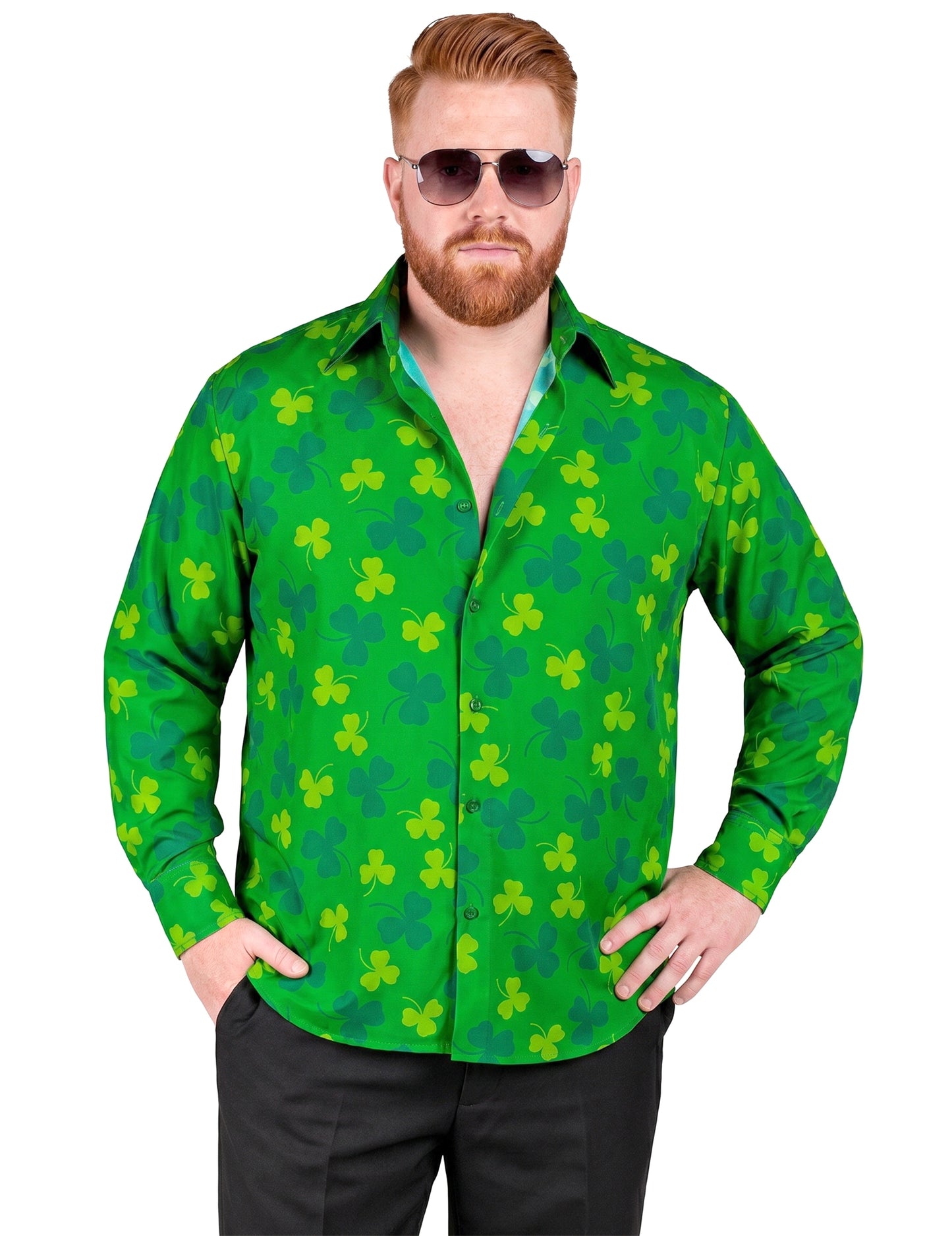 Miesten St. Patrick's Day Shamrock pitkähihainen paita