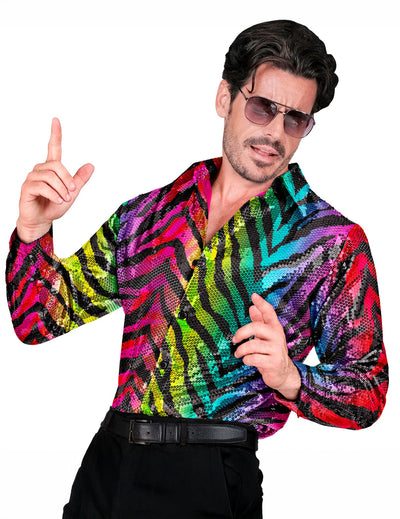 Miesten sateenkaari tiikeri paljettipaita