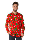 Chemise de Noël à motifs Suitmeister pour adulte rouge avec sapins et étoiles