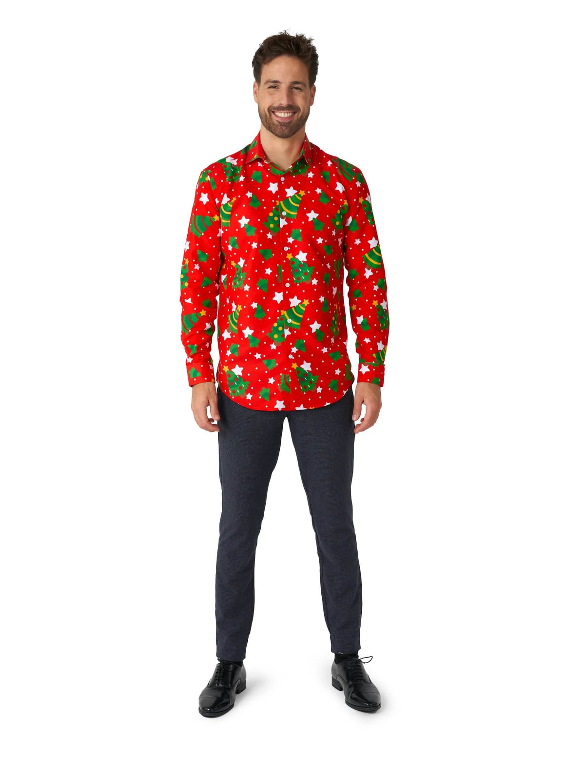 Vue de face de la chemise de Noël à motifs Suitmeister
