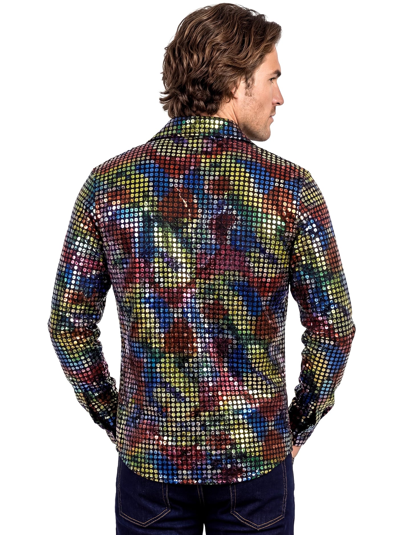 Vue de dos de la chemise disco pour homme