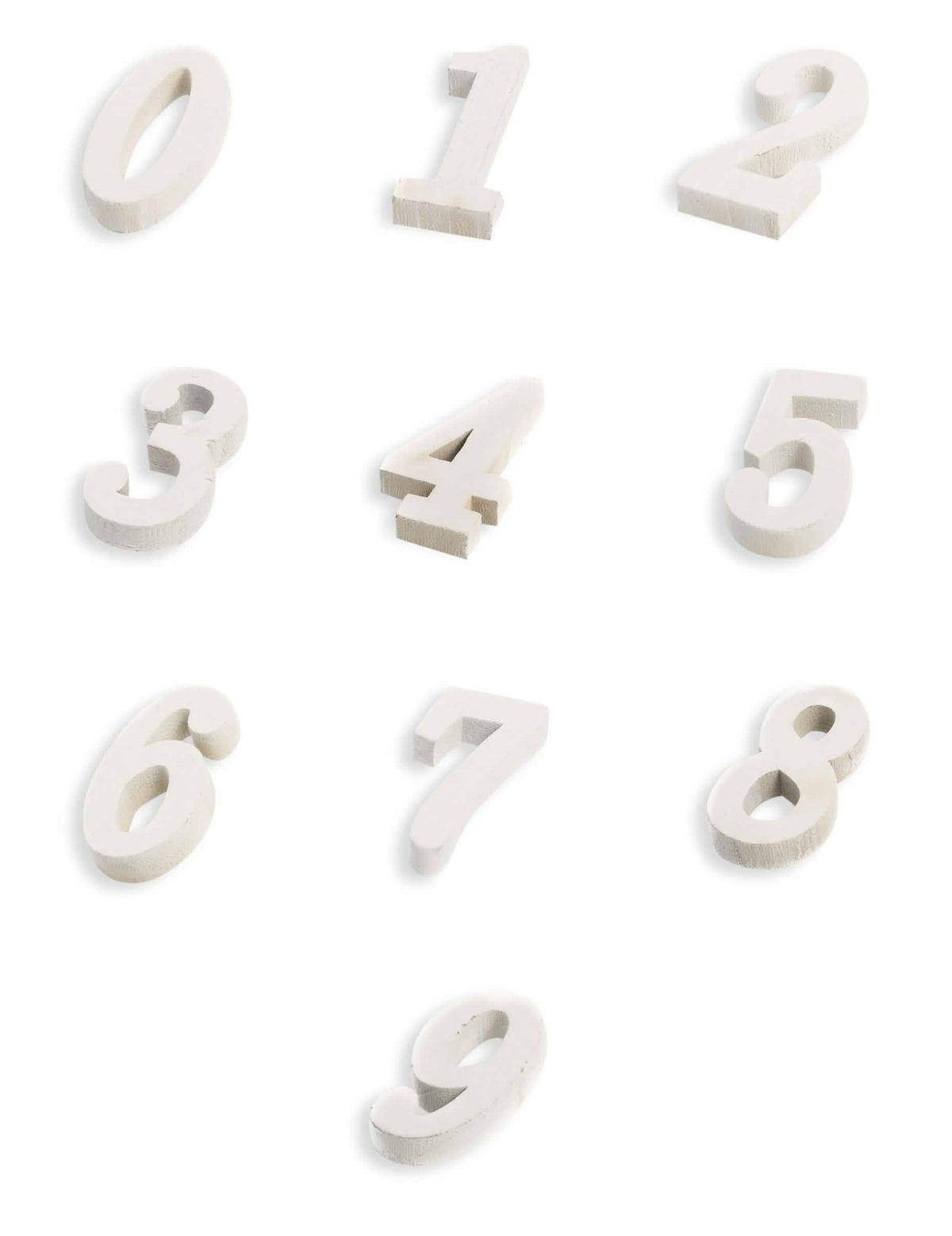 Chiffre en bois naturel pour mariage et anniversaire blanc