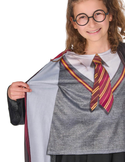 Détail de la doublure et du haut imprimé du coffret déguisement et accessoires Harry Potter