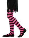 Collants rayés pour enfant roses et noirs