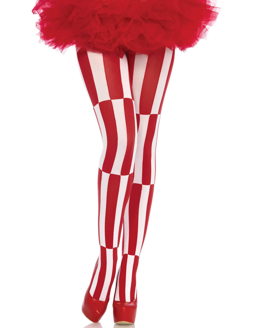 naisille punaiset spandex-leggingsit optinen illuusio