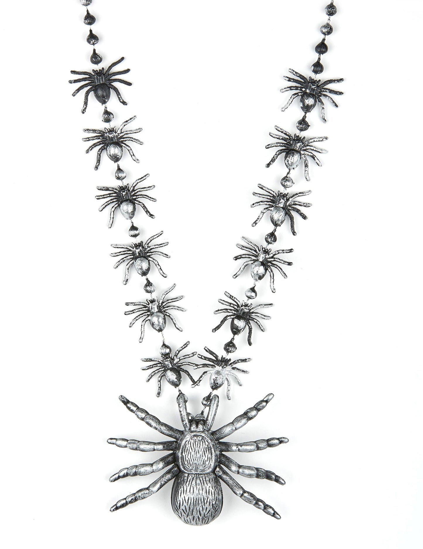Collier araignées Halloween pour adulte argenté