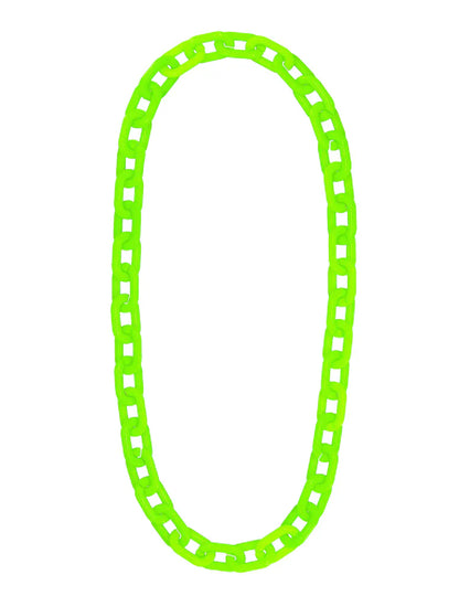 Leveä neonvihreä ketjukaulakoru