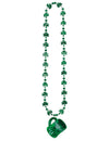 Collier St Patrick pour adulte vert avec pendentif chope et perles trèfles