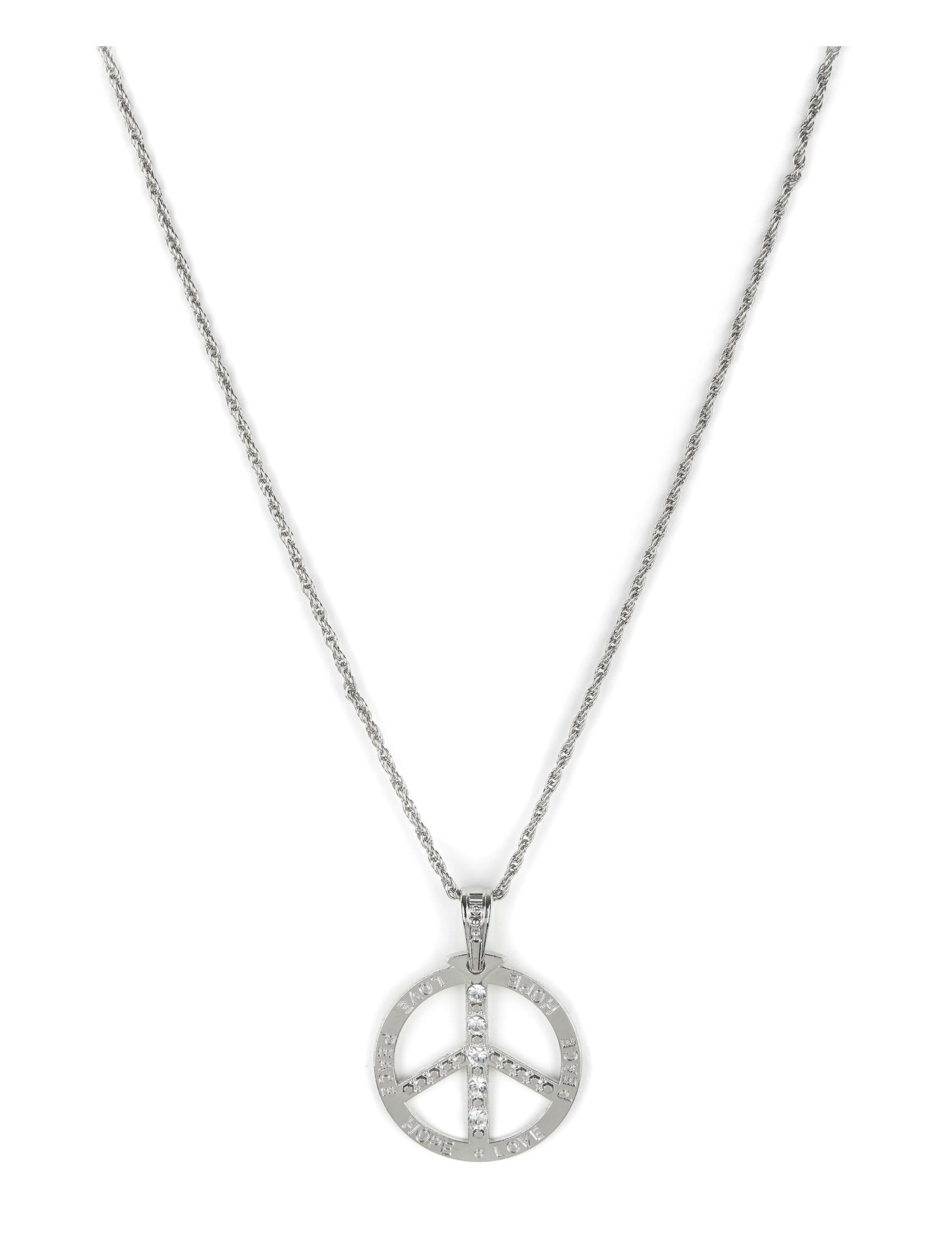 Collier hippie effet strass pour adulte argenté