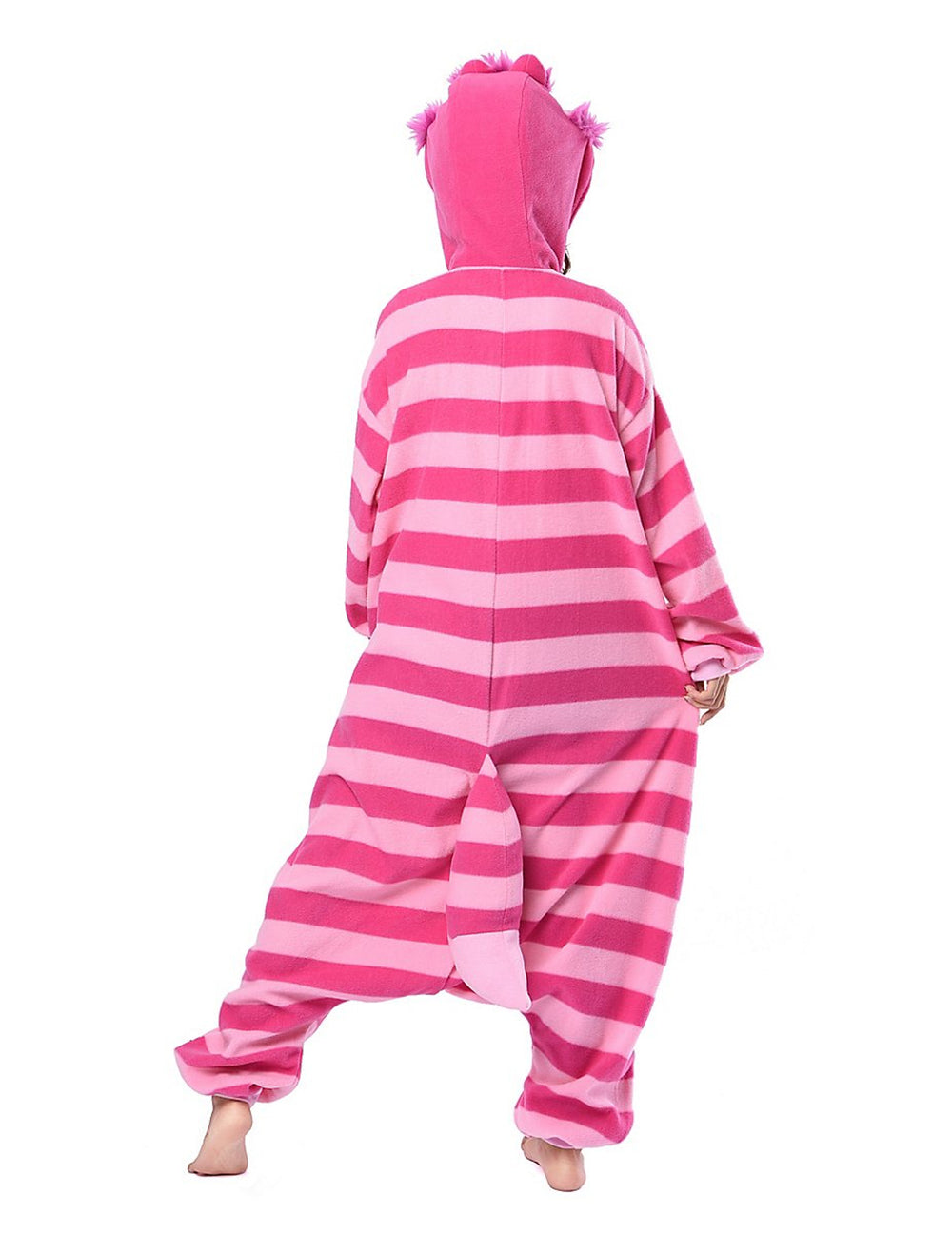 Vue de dos de la combinaison Kigurumi chat du Cheshire Alice au pays des Merveilles