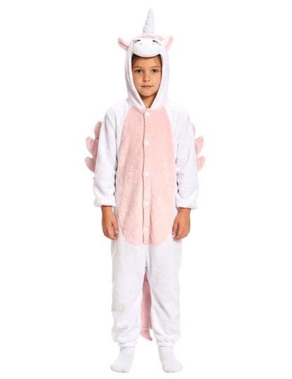 Combinaison licorne pour enfant blanche et rose avec ailes