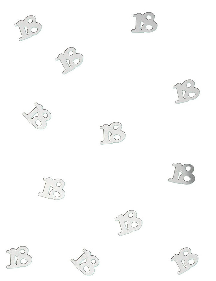 Confettis de table 18 pour anniversaire argentés en bois