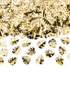 Confettis de table feuilles tropicales pour décoration festive dorées métallisées