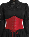 Corset élastique motif baroque pour femme rouge