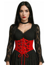 Corset élastique motif papillon pour femme rouge