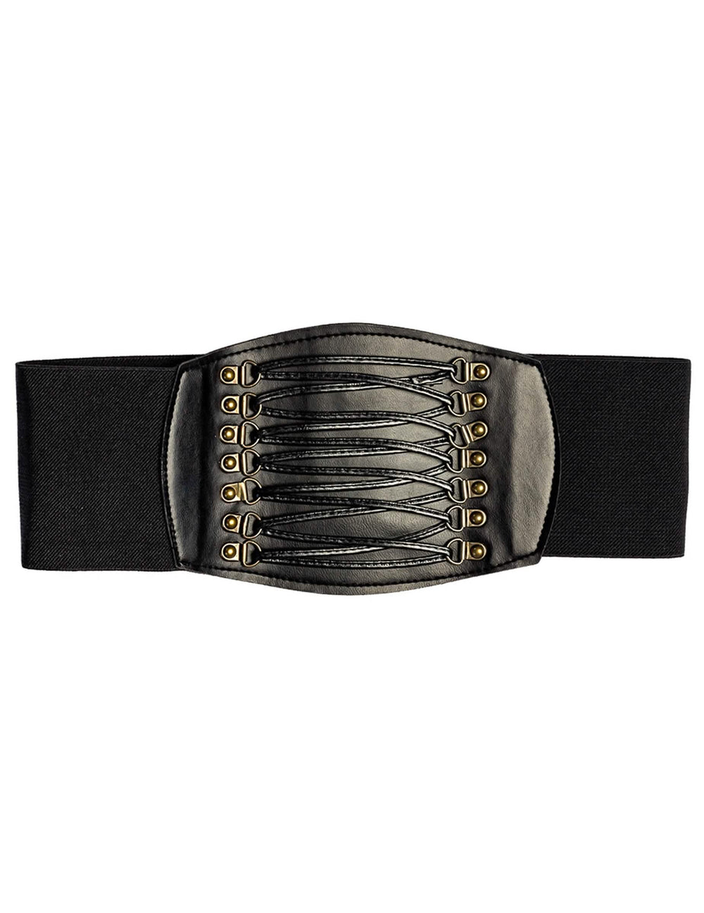 Vue de face du corset noir