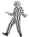 Costume de fantôme pour adulte rayé noir et blanc