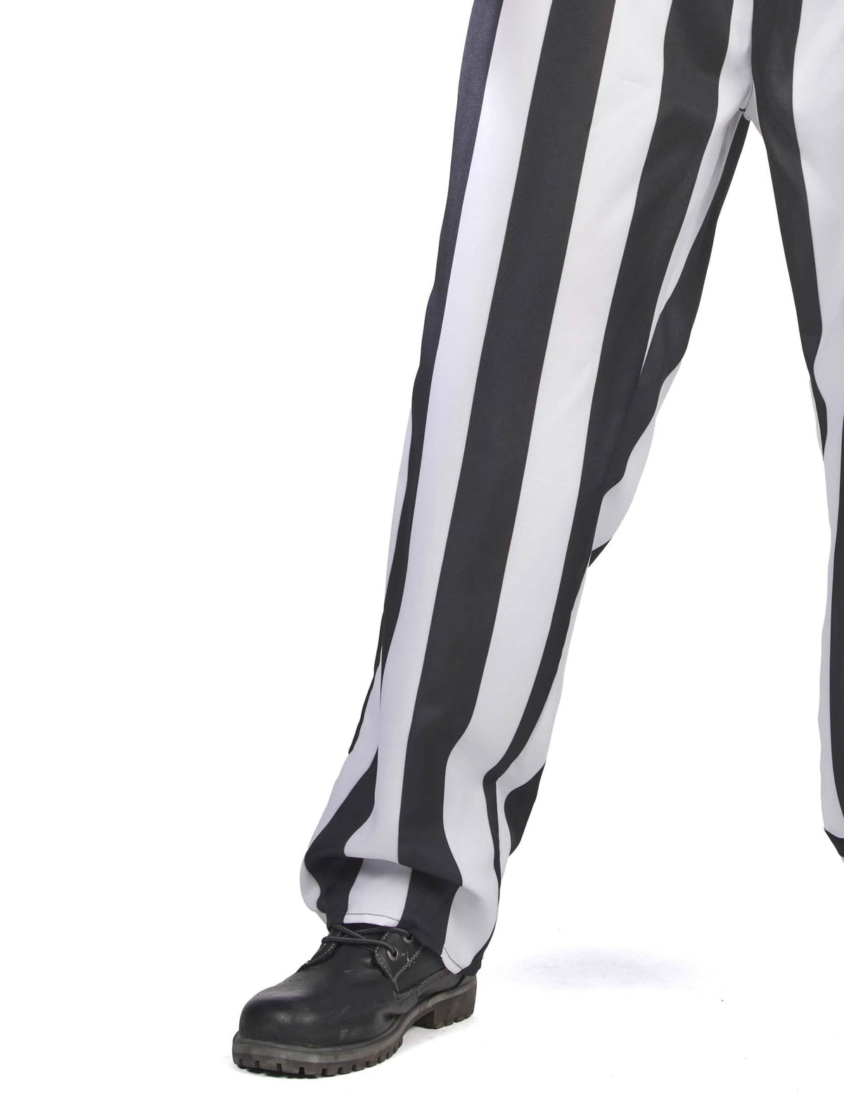 Détail du pantalon du costume de fantôme rayé