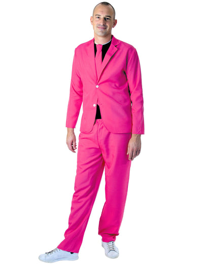 Costume fashion rose fluo pour adulte avec veste pantalon et cravate