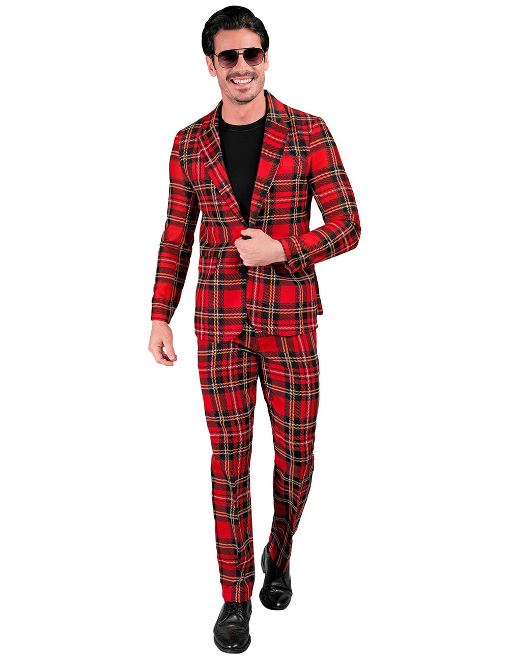 Costume imprimé tartan Ecossais pour adulte rouge