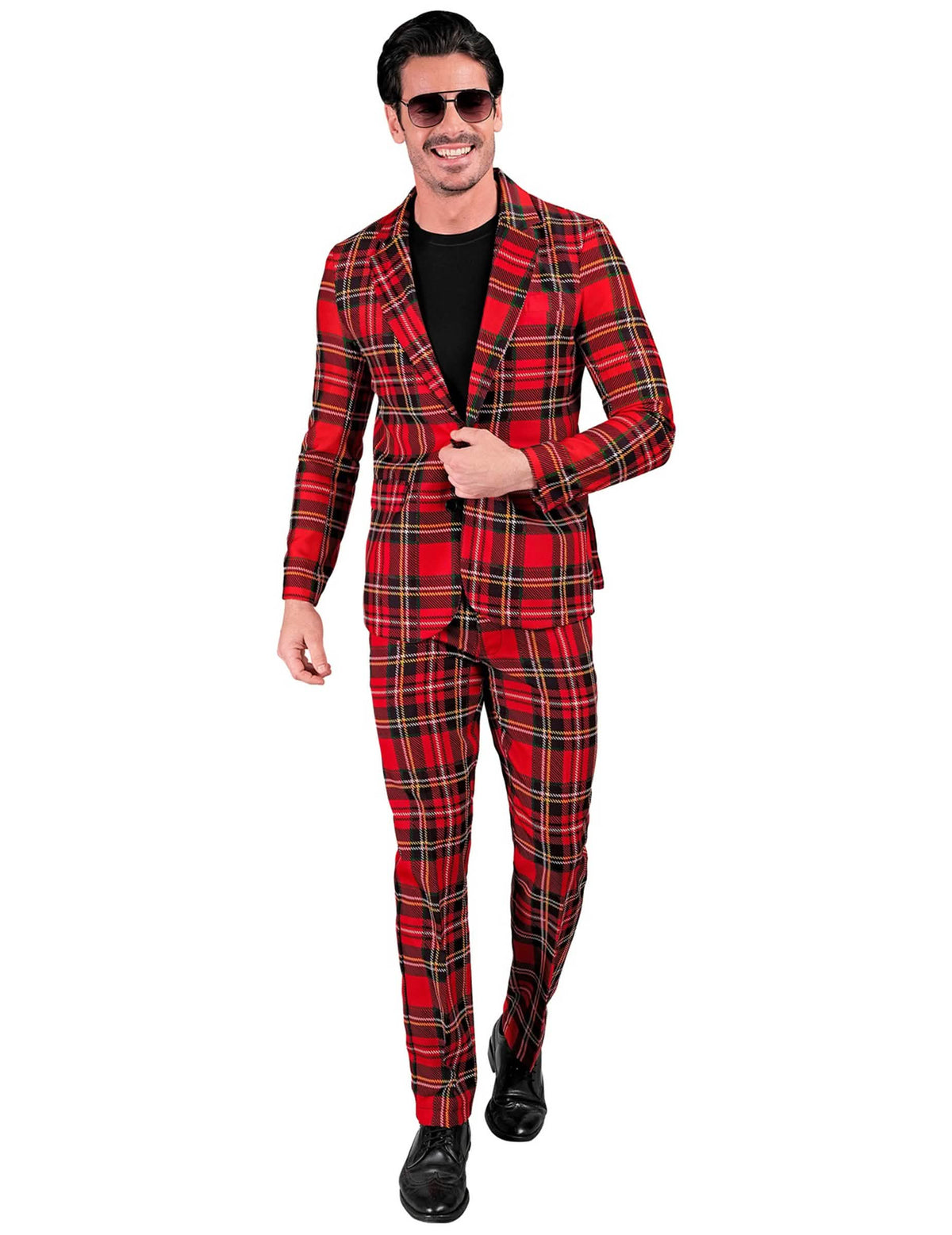 Costume imprimé tartan Ecossais pour adulte rouge