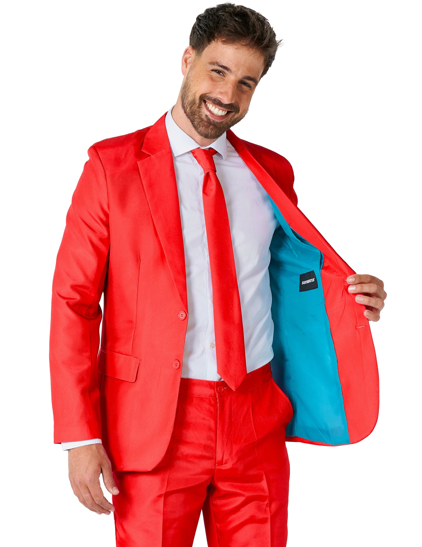 Suitmeister™ Mr. Solid Red -naamiaisasu aikuisille