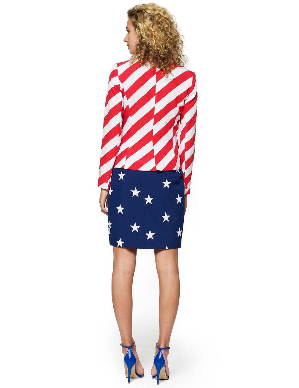 Takaa näkymä Opposuitsin Mrs. America -naisten asusta