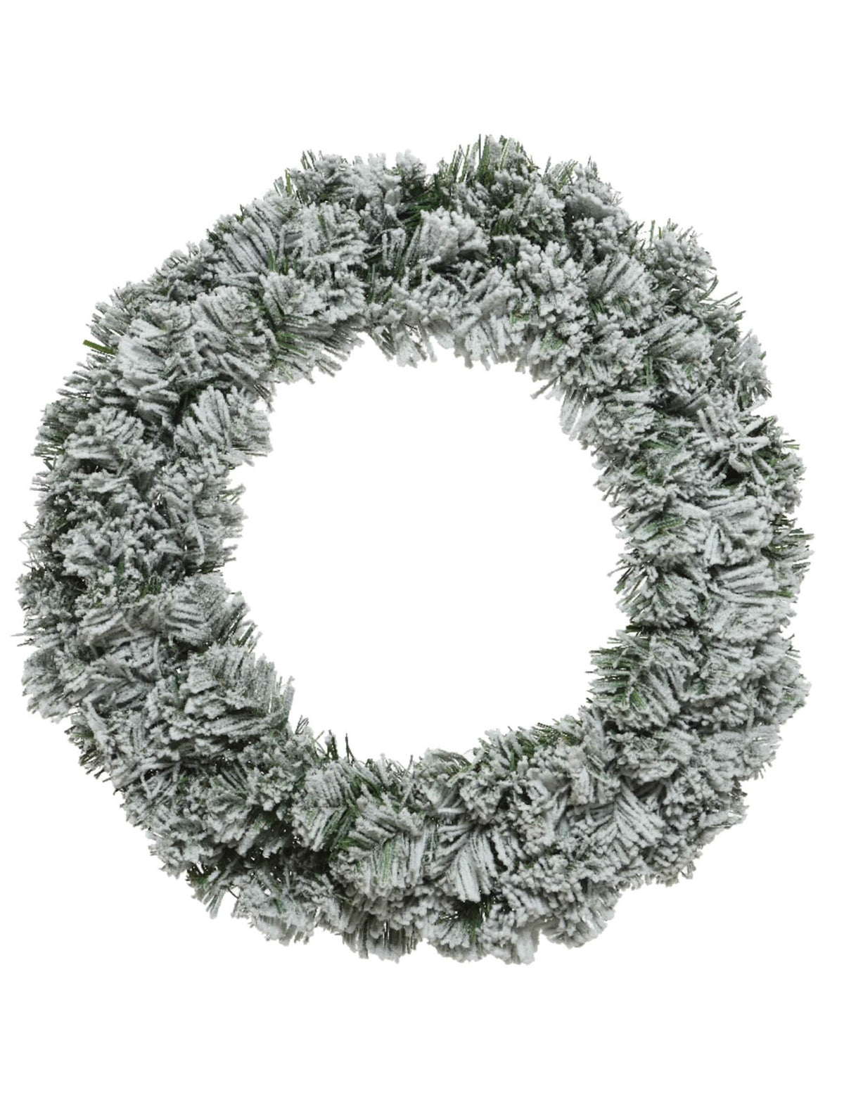Couronne de Noël sapin enneigé pour porte verte et blanche