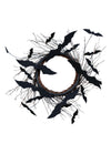 Couronne de porte chauve-souris pour décoration noire