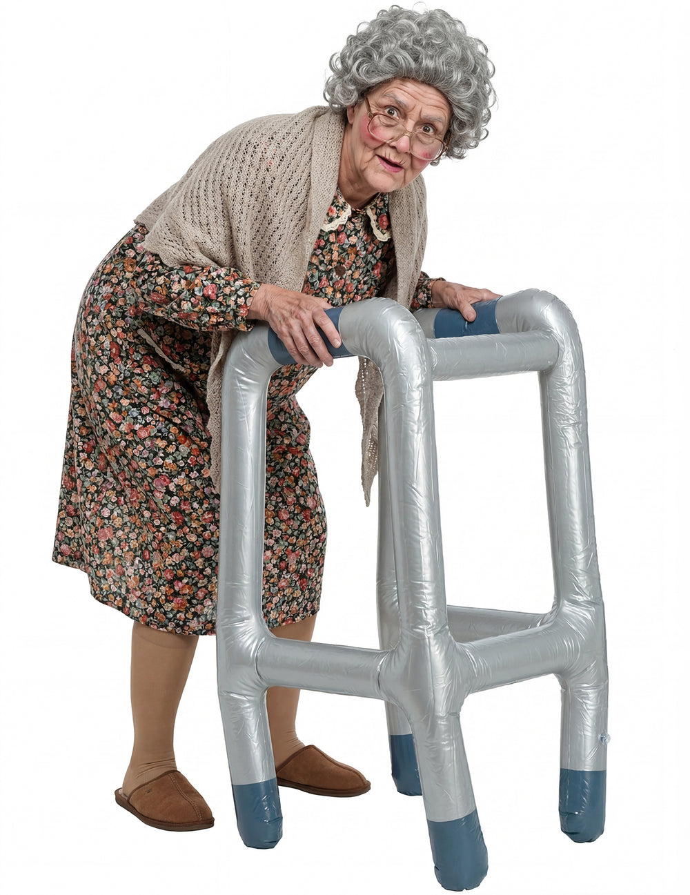 Déambulateur gonflable pour adulte gris argenté