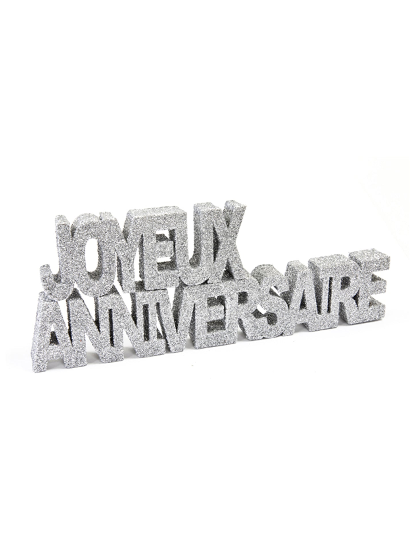 Décoration de table Joyeux Anniversaire pour fête argentée à paillettes