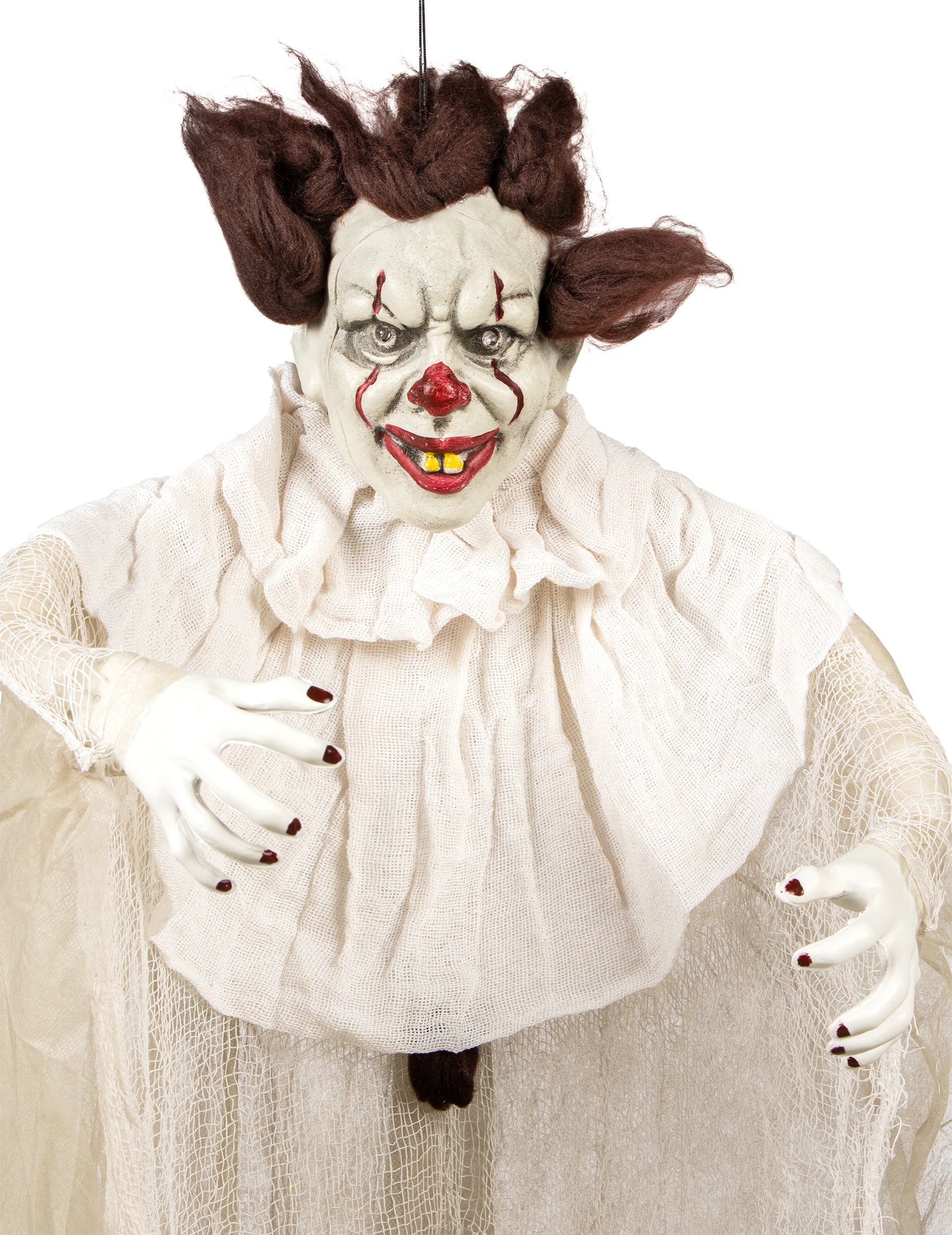 Gros plan sur le visage de la décoration à suspendre clown tueur