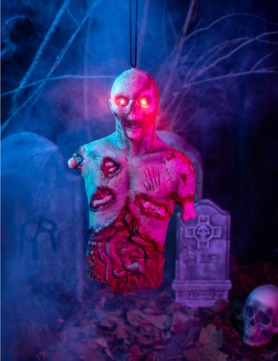 Valaistu roikkuva zombie -koriste